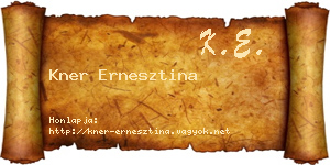 Kner Ernesztina névjegykártya